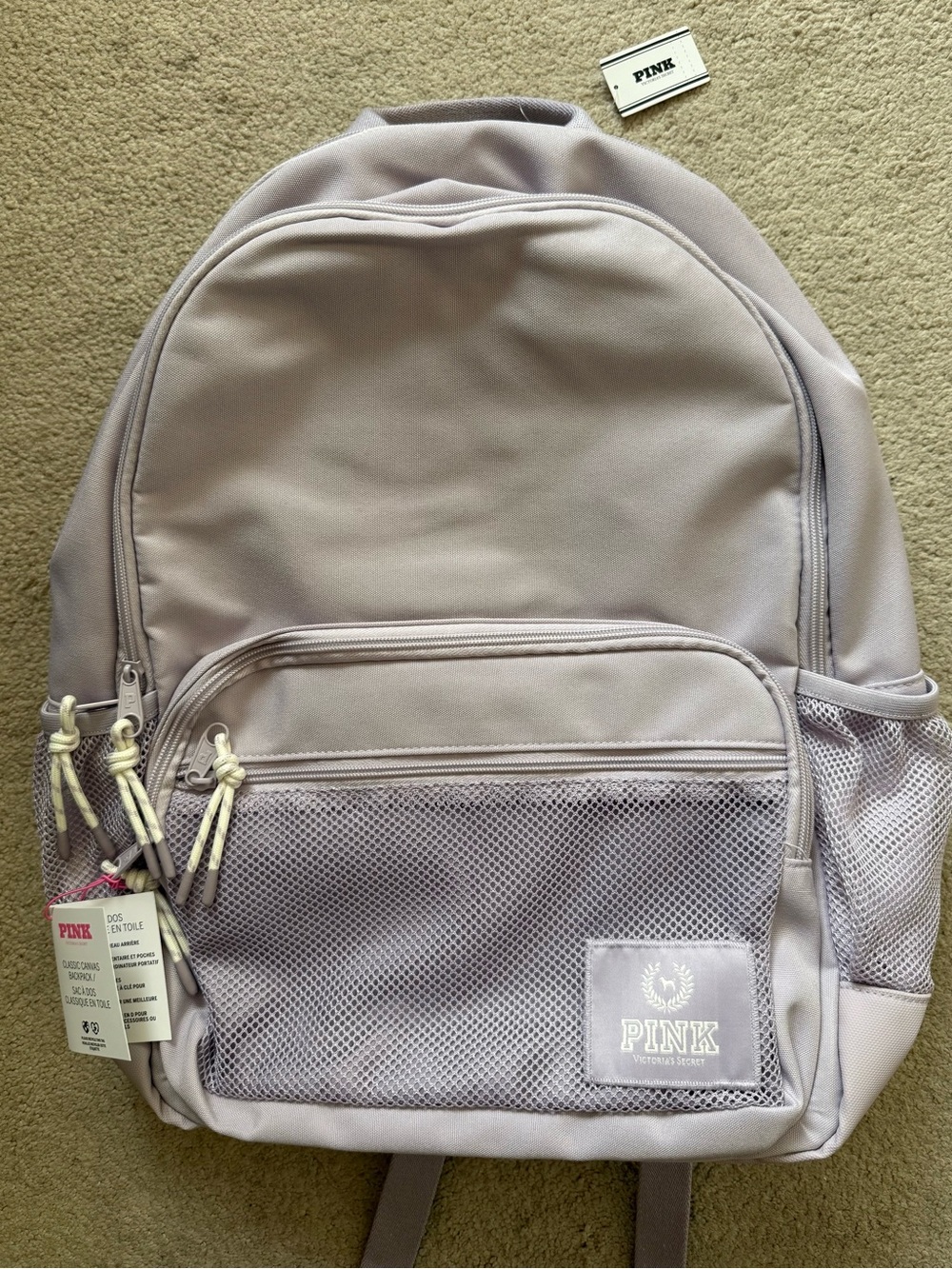NWT! Victoria's Secret Pink Classic Canvas Backpack Violet Purple